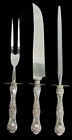 STERLING SILVER HANDLE 3 PIECE CARVING SET NEW SWEDISH STAINLESS STEEL BLADES