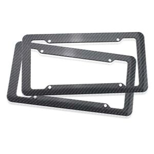 3D Carbon Fiber Pattern License Plate Frame Tag Cover Original US Standard (For: 2023 Kia Rio)