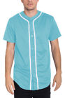 Mens Baseball JERSEY Polyester Plain TShirt Team Sport Button Fashion Tee Casual