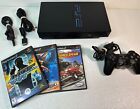 PlayStation 2 PS2 Fat Console Bundle SCPH-39001 Cont. 3 Games Tested - Works