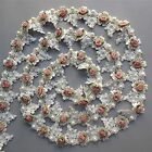 1 yard Vintage Faux Pearl Rose Flowers Embroidered Lace Trim