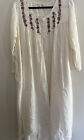 April Cornell Embroidered Ecru Flowy Cotton Nightgown XL Possibly Vintage