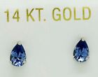 TANZANITE 1.16 Cts STUD EARRINGS 14K WHITE GOLD - Brand New - Made in USA