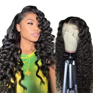 28inch Human Hair Lace Front Wig Loose Deep Wave 13×4 Lace Frontal Wig for Women