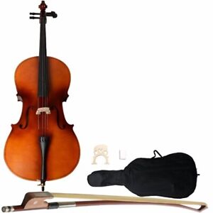 New Listing4/4 Acoustic Cello Case Bow Rosin Wood Color