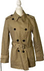 Coach signature beige color lapel short trench coat women’s size S classic khaki