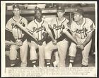 1956 Photo-Milwaukee Braves Hank Aaron Eddie Mathews Joe Adcock