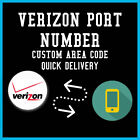 VERIZON WIRELESS Port Numbers - YOU PICK ANY AREA CODE - 5 MINUTE DELIVERY