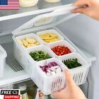 New ListingRefrigerator Storage Box Grid Food Vegetable Fruit Fridge Organizer Drain Basket