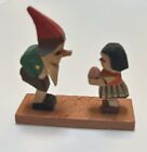 Erzgebirge Emil Helbig Carved Wood Gnome With Girl Figurine 1980’s