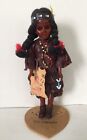 Vintage Cherokee Native American Indian Doll w/ Stand - by Qualla Reservation