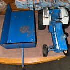 Vintage 1970s Ertl Die-Cast 1/12 Scale Blue Ford 8600 Tractor & Big Blue Trailer