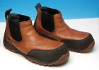 DULUTH TRADING CO CHELSEA  BROWN LEATHER STEEL TOE SAFETY ANKLE BOOTS MENS 12 M