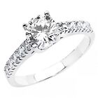 14K White Yellow Gold Solitaire Engagement Promise Ring Anillo de Oro Compromiso