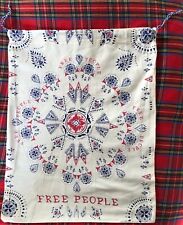 Free People Dust Shoe Bag Drawstring Graphic Beige Accessories Large 15