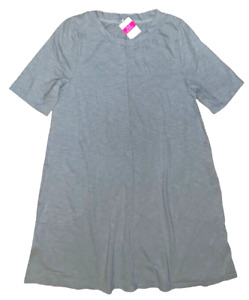 FRESH PRODUCE 1X Gray LORNA Jersey Cotton Flounce Pockets Dress $65 NWT 1X