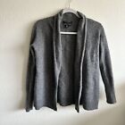 Tahari Cashmere Cardigan Sweater Womens Small Heathered Gray Open Front