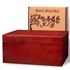 HKG Deluxe- Large Memory Wooden Box with Hinged Lid Beech Wood 11'5x8'5x5'5