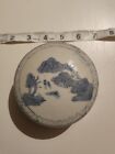 Antique Blue & White Chinese Porcelain Trinket  Bowl With Lid