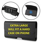 Extra Large Sleeve Phone Holder leather Carrying Case With Belt Clip & Belt Loop