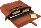 16 inch Leather Laptop Briefcase Messenger Satchel Handcrafted Bag for Men Women