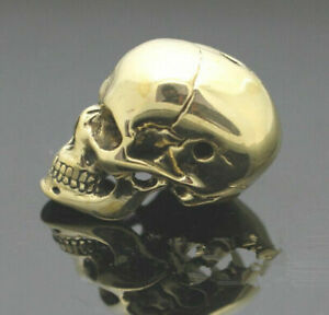 Skull Beads Brass Paracord Knife Lanyard Bead Gold Handmade Accessories 1pc