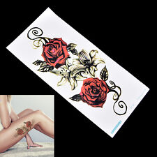 Fake Temporary Tattoo Sticker Red Rose Flower Arm Body Waterproof Women Art P`jm
