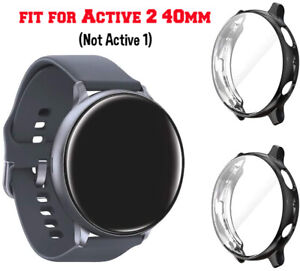 2-Pack Compatible Samsung Galaxy Watch Active 2 40mm Screen Protector Case Black