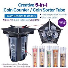 Coin Counter Coin Sorter Tube Creative 5-in-1 Change Sorter Coin Organizer