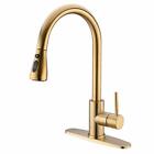 Commercial Kitchen Faucet Swivel Single Handle Sink Pull Down Sprayer Mixer Tap