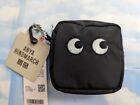 UNIQLO ANYA HINDMARCH PACKABLE BLACK REUSABLE TOTE BAG WITH EMBROIDERED EYES