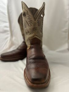 Ariat Heritage Roughstock Brown Leather Cowboy Boots Men 10.5 D 10002230