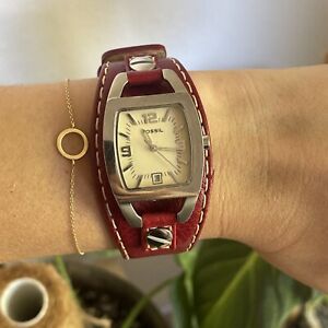 Fossil Women's Quartz Watch JR 8164 25mm Case with Red 30mm Leather Band