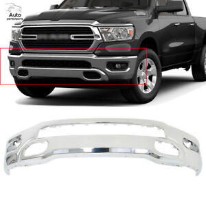 For 2019-2023 Dodge RAM 1500 Steel Chrome Front Bumper Face Bar W/Holes