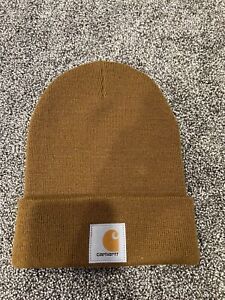 Carhartt Beanie Hat Acrylic Winter Brown Pull On Knit Cap USA Adult OS