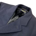 VTG Brooks Brothers Men's Wool Trench Coat Navy Blue • USA • 42S
