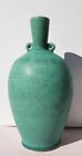 Green Matte art pottery vase Signed