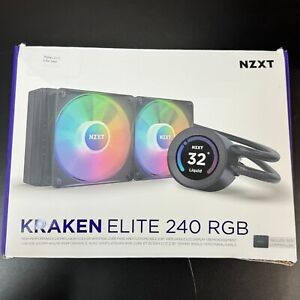 NZXT Kraken Elite 240 RGB 2x120mm AiO Liquid CPU Cooler - Matte Black