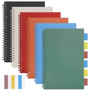 6 Pack Spiral Notebooks Notebooks for Work 5.5 x 8.5 College Ruled