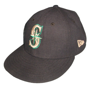 New ListingNew Era Seattle Mariners Baseball Cap 59Fifty Embroidered Logos Fitted 7 1/8