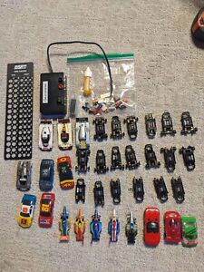 Large Lot Of TOMY AFX SUPER G-PLUS slot cars and Parts, Chassis, Covers Slot Car