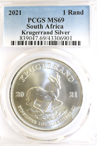 2021 South Africa Silver Krugerrand 1 Rand PCGS MS69 - 1 oz Fine Silver