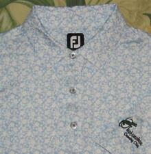 FOOTJOY Blue Floral Short Sleeve Polo Golf Shirt Okefenokee Country Club Large