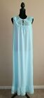 Vintage JC Penney Nylon Nightgown Gown Womens Size Medium M Long Lace Blue