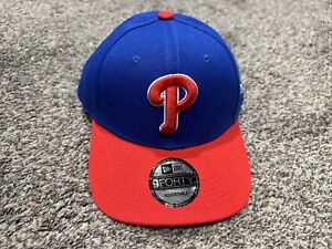 New Era 9FIFTY Snapback Cap Basic Hat Philadelphia Phillies Adjustable Blue/Red
