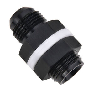 -6AN AN6 Flare Fuel Cell Bulkhead Fitting With Teflon PTFE Washer BLACK 6AN