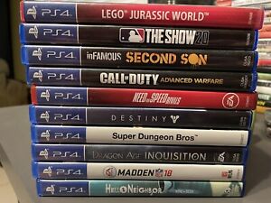 PS4 10 Game Lot: LEGO NFS COD MADDEN DRAGON AGE THE SHOW INFAMOUS PlayStation 4