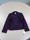 Sag Harbor Women Blazer Size 8 purple 2-Button nwt Long Sleeve Business 112