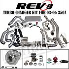 REV9 COMPLETE BOLT ON T3 60-1 TURBO CHARGER KIT FITS 03-06 350Z Z33/G35 VQ35DE (For: Nissan 350Z)