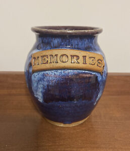 Dave Studio Art Pottery “memories” Vase. Signed. Measures 5”